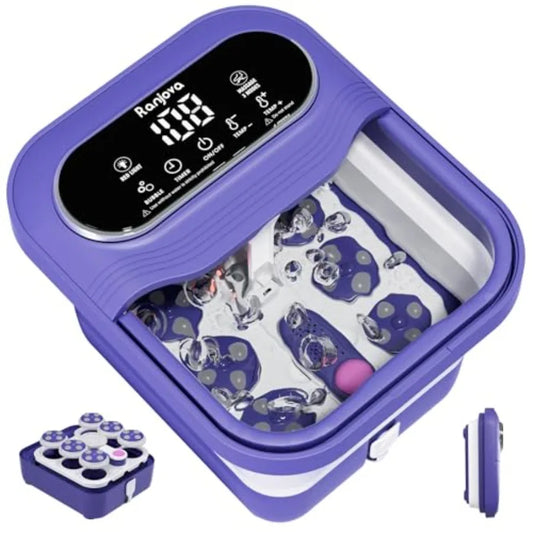 Collapsible Foot Spa Bath with Heat, Bubble Jets, Temperature Control and Rotary Massage