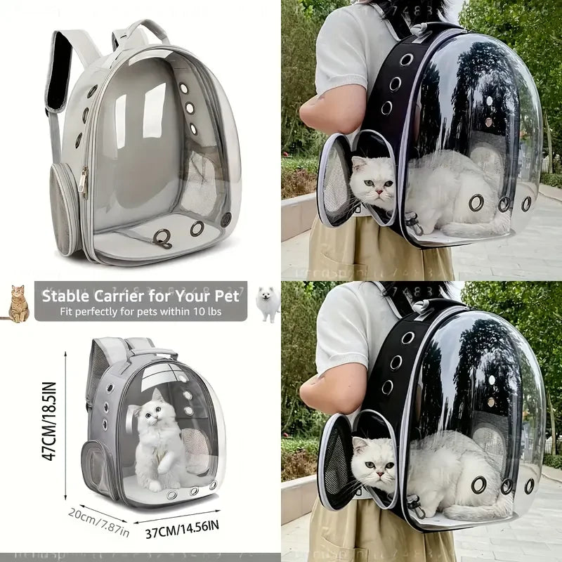 Pet Carrier Backpack for Cats & Small Dogs, Double-Shoulder Capsule Design