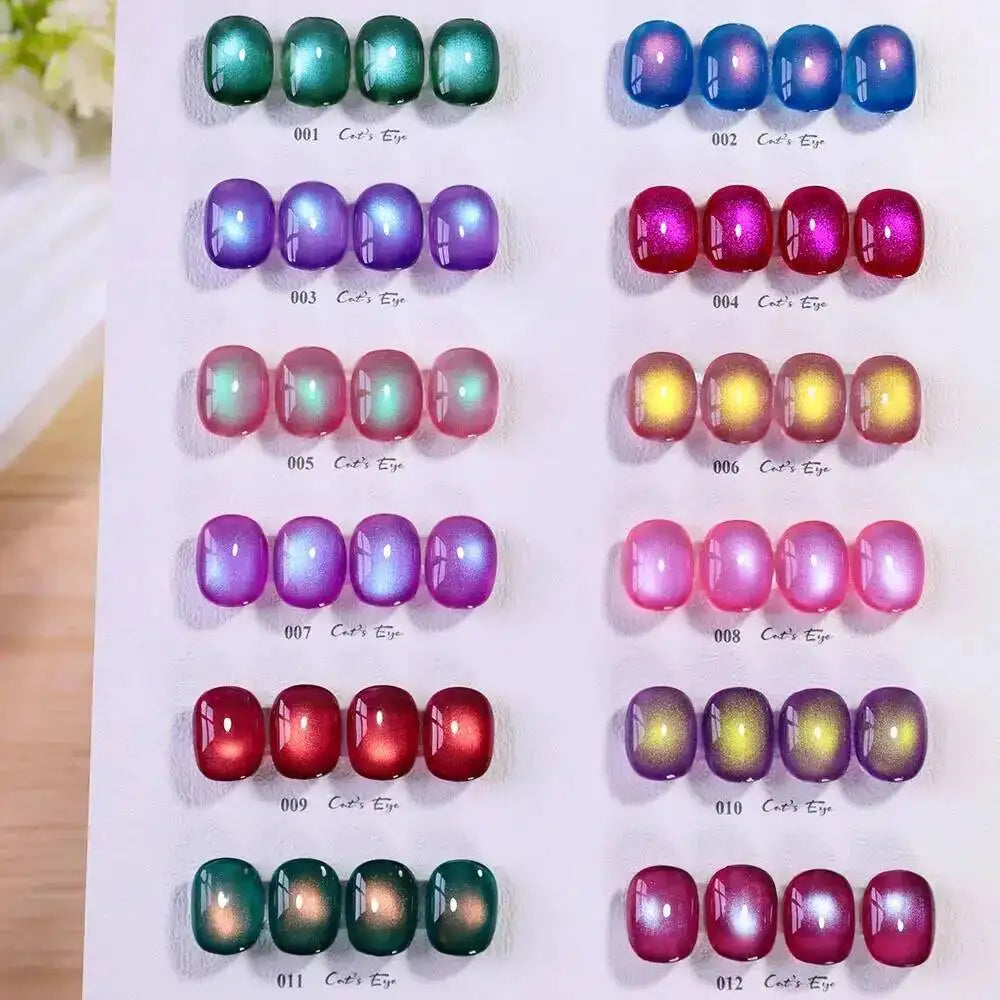 Magnetic Cat Eye Gel Polish Set, TPO-Free UV LED Soak-Off Nail Lacquer with Display - Bond Well Supplies
