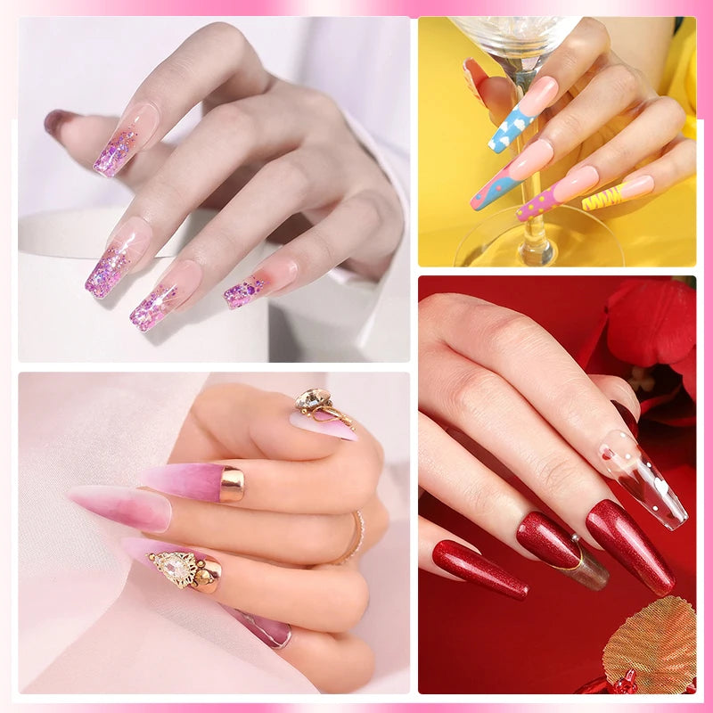 Professional Gel Nail Polish Manicure Kit, Nail Dryer, Semi-Permanent Varnish & Nail Art Decoration Set - Bond Well Supplies