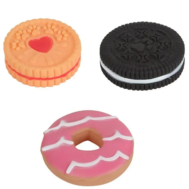 Interactive Latex Dog Chew Toy, Biscuit Cake Shape for Teeth Cleaning & Training - Bond Well Supplies