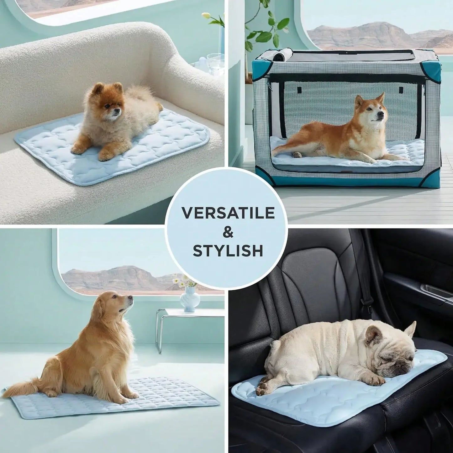 Summer Pet Cooling Mat for Dogs and Cats, Self-Cooling Pad with Breathable Fabric