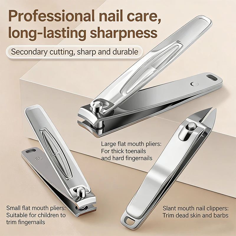 Stainless Steel Nail Clipper Set, 10-22PCS Manicure & Pedicure Tools with Portable Case - Bond Well Supplies