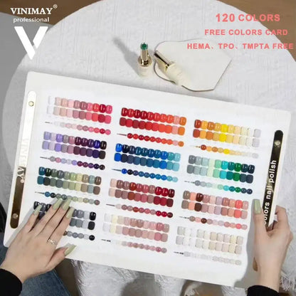 VINIMAY 120-Color Gel Nail Polish Set, 15ml Soak-Off UV LED Gel Polish Collection