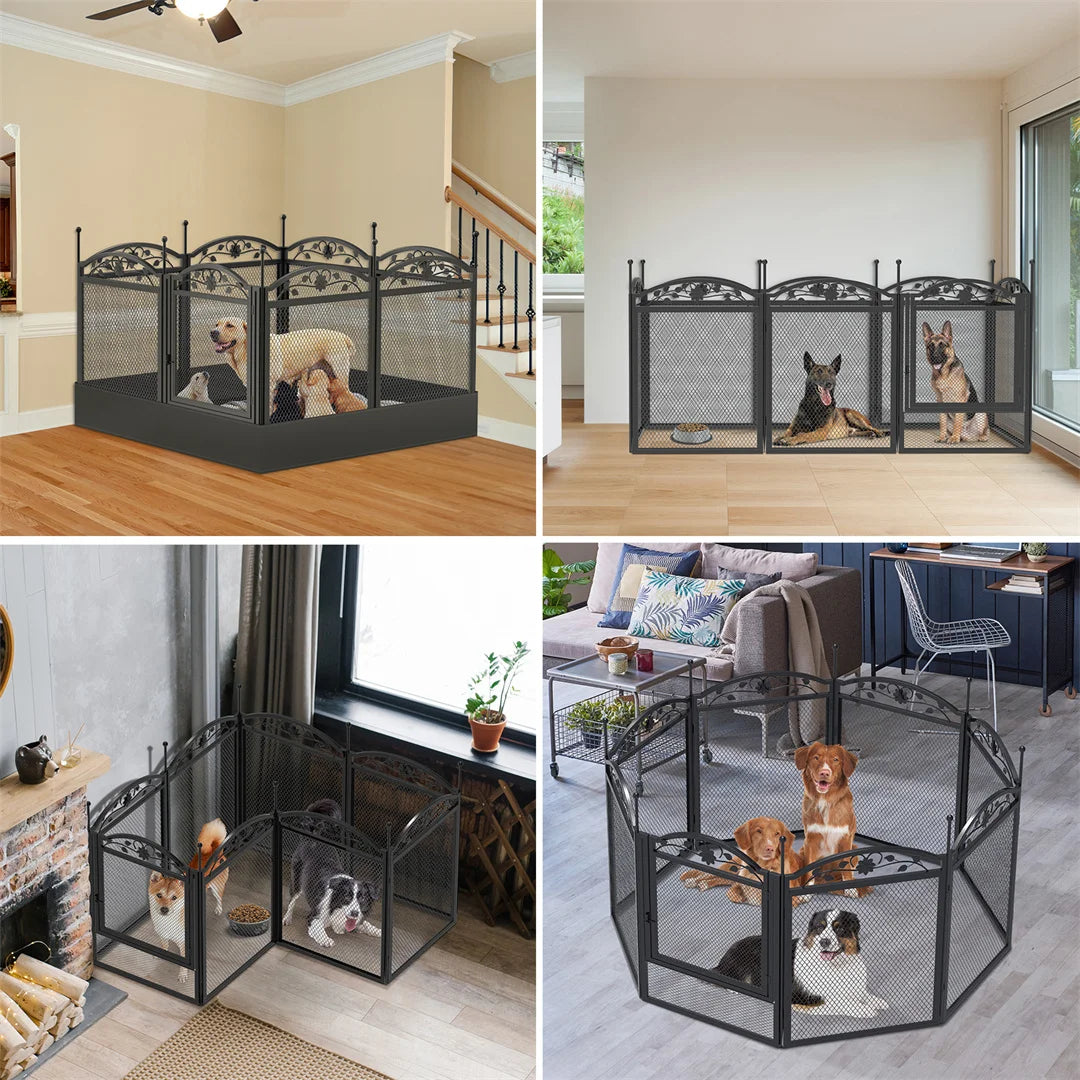 Heavy-Duty Metal Puppy Playpen, 8-Panel Indoor & Outdoor Dog Exercise Pen with Waterproof Whelping Pad