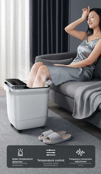 Electric Foot Bath Spa Basin with Heating, Constant Temperature, Automatic Massage & Remote Control
