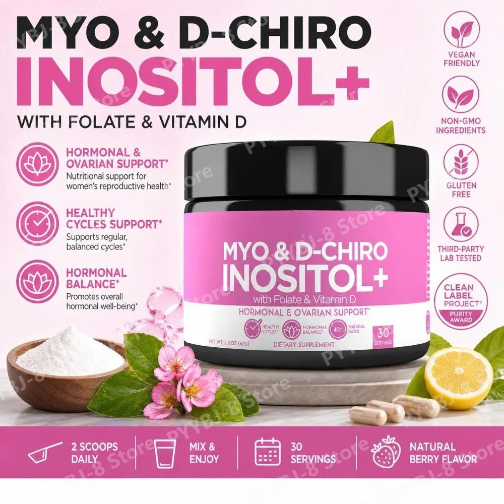 Women's Inositol Capsules, Myo & D-Chiro Inositol 40:1 Ratio with Folate & Vitamin D3, 30 Coun - Bond Well Supplies