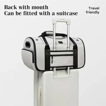 Collapsible Large-Space Pet Carrier, Breathable Oxford Fabric Bag with Multiple Air Vents