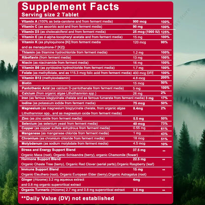 Multivitamin for Women Capsules for Hormone Balance, Skin, Heart, Brain, Bone and Immune Support