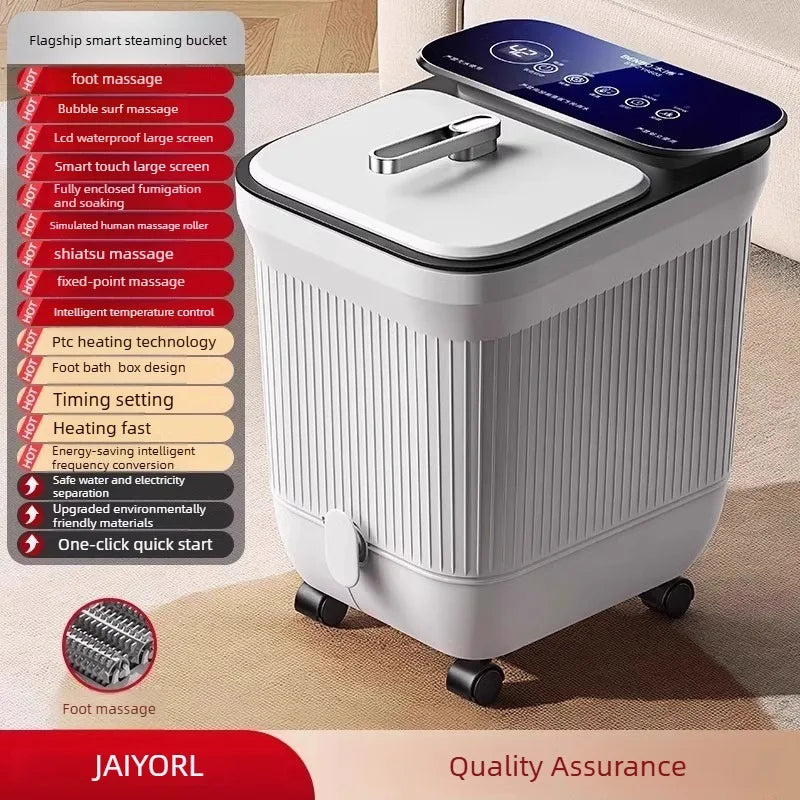 Electric Foot Bath Spa Basin with Heating, Constant Temperature, Automatic Massage & Remote Control