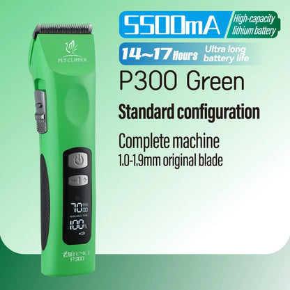 Fenice Professional Cordless Pet Hair Clipper, Rechargeable Low-Noise Grooming Trimmer & Shaver Kit