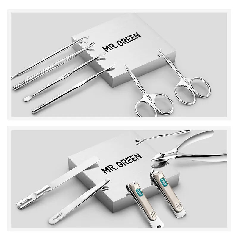 Professional Manicure Set for Men and Women, 12-in-1 Stainless Steel Grooming Kit with Case