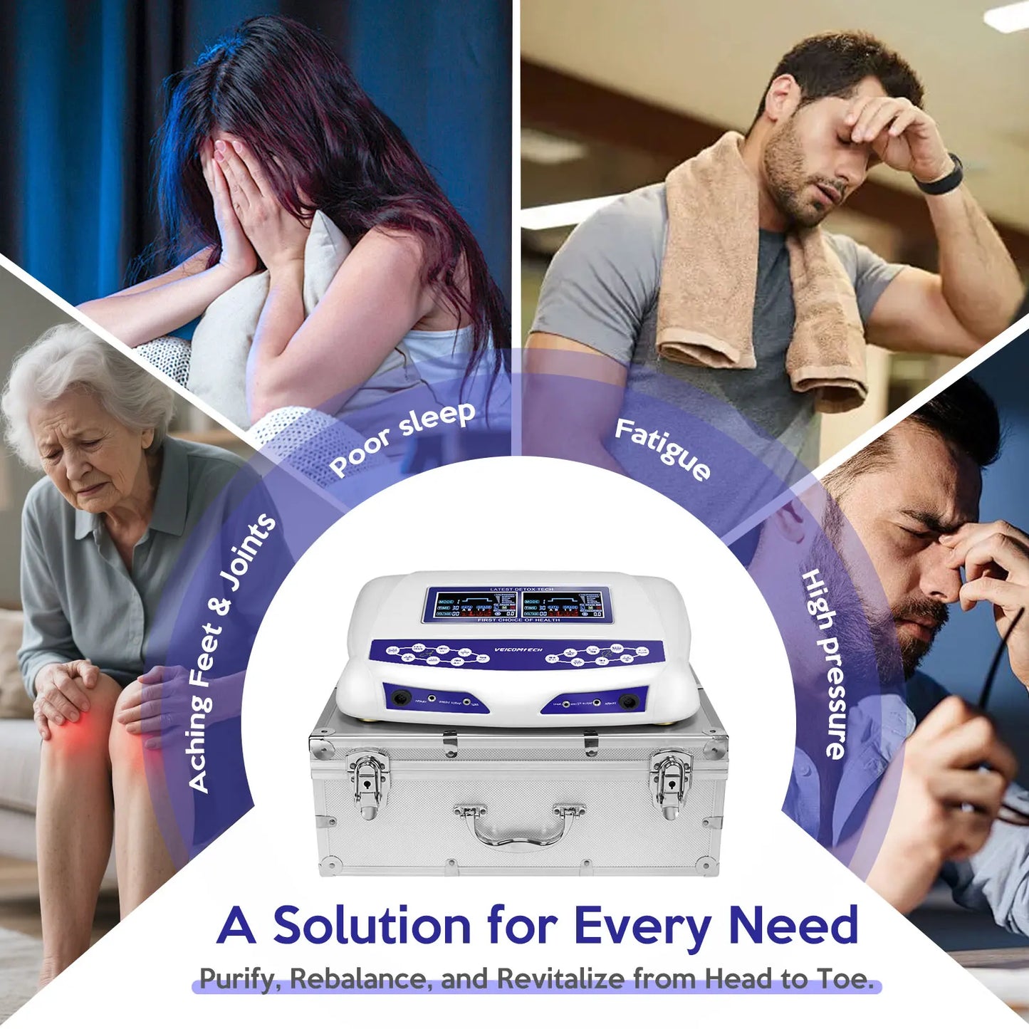 Professional Ionic Foot Bath Spa Machine, Dual Foot Bath System with Massage Pads & Far Infrared Waist Belt