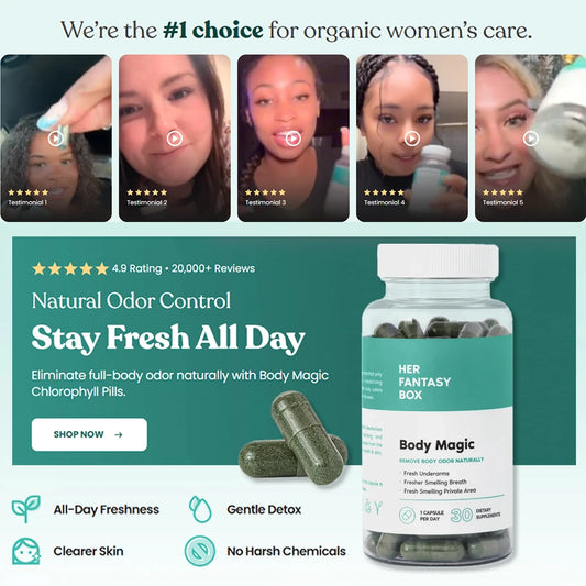 Vegan Chlorophyll Capsules by Body Magic, Daily Wellness Supplement for Energy & Digestion - Bond Well Supplies