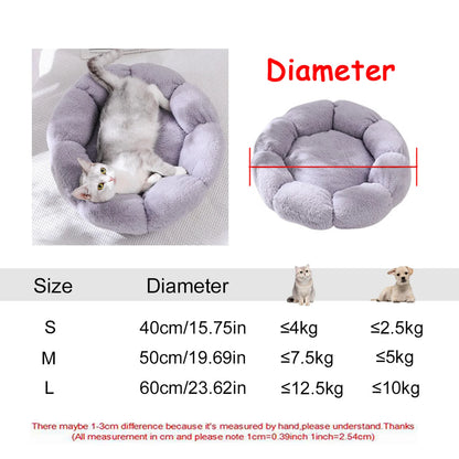 Super Soft Round Dog Bed, Warm Plush Pet House for Medium & Large Dogs, 6 Sizes
