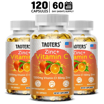 Taoters Vitamin C Zinc Supplement, High-Absorption Formula for Daily Immune, Skin & Antioxidant Wellness - Bond Well Supplies