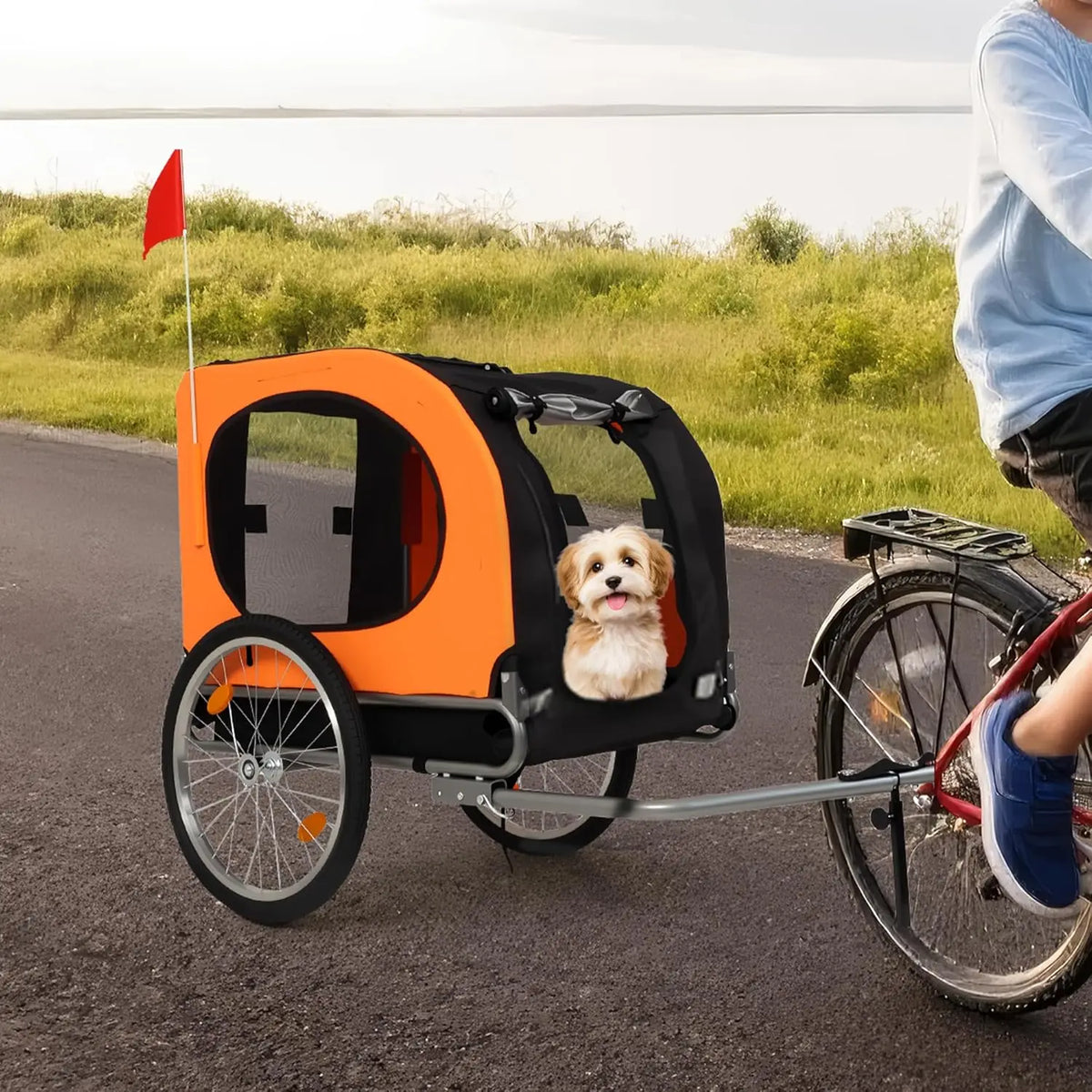 Large Dog Bike Trailer, 88 lb Capacity Foldable Pet Bicycle Carrier with Universal Coupler