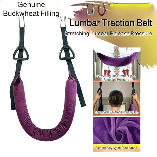 Lumbar Traction Belt for Spinal Stretching, Household Suspension Strap with Pull-Up Bar for Home Use