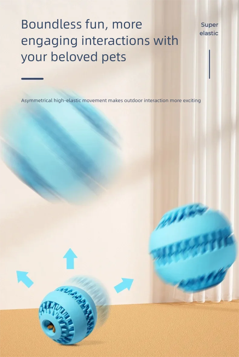 Natural Rubber Treat-Dispensing Dog Toy Ball, Interactive Chew & Teeth-Cleaning Toy for Medium Dogs - Bond Well Supplies