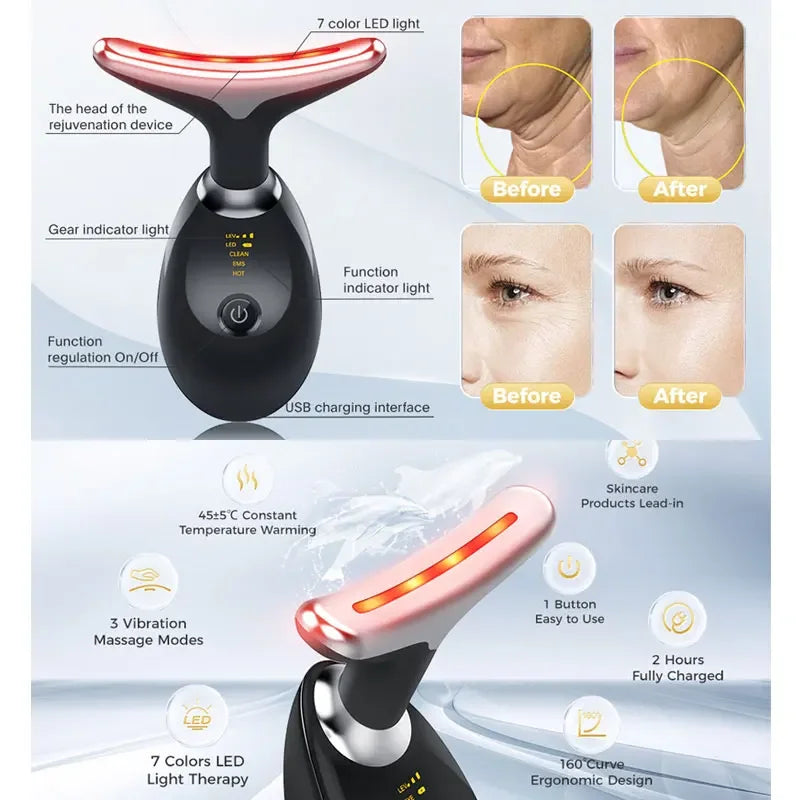 Face & Neck Beauty Massager, Portable Vibration Skin Care Device for Daily Facial Care - Bond Well Supplies