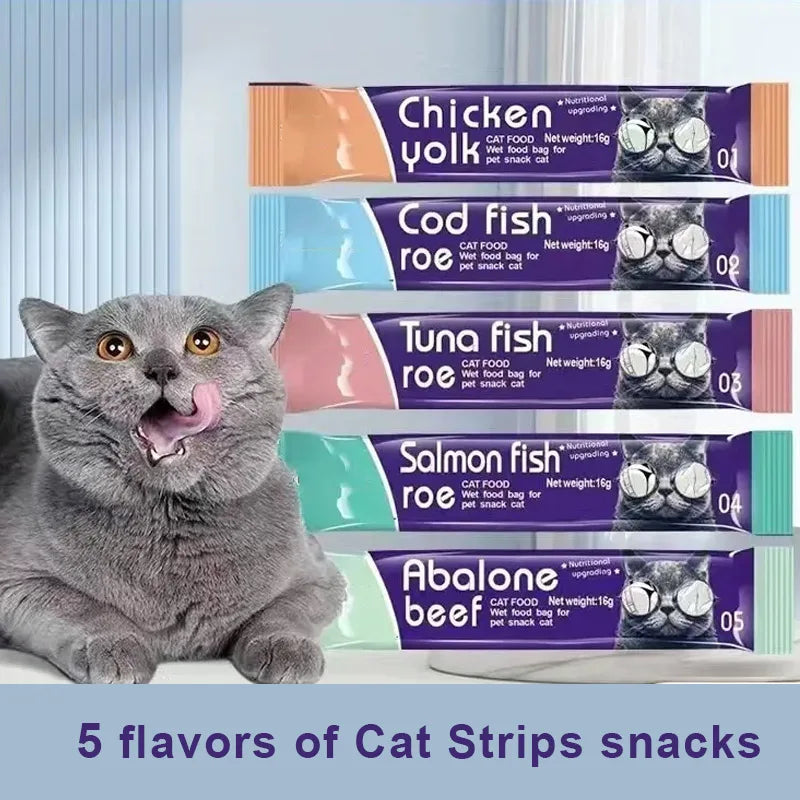 Cat Liquid Treat Variety Pack, 30 Assorted Abalone, Tuna & Chicken Wet Snacks for Young Cats - Bond Well Supplies