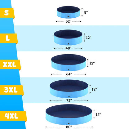 Portable Pet Bath Pool, Foldable Dog Swimming Tub with Anti-Slip Base for Dogs and Cats