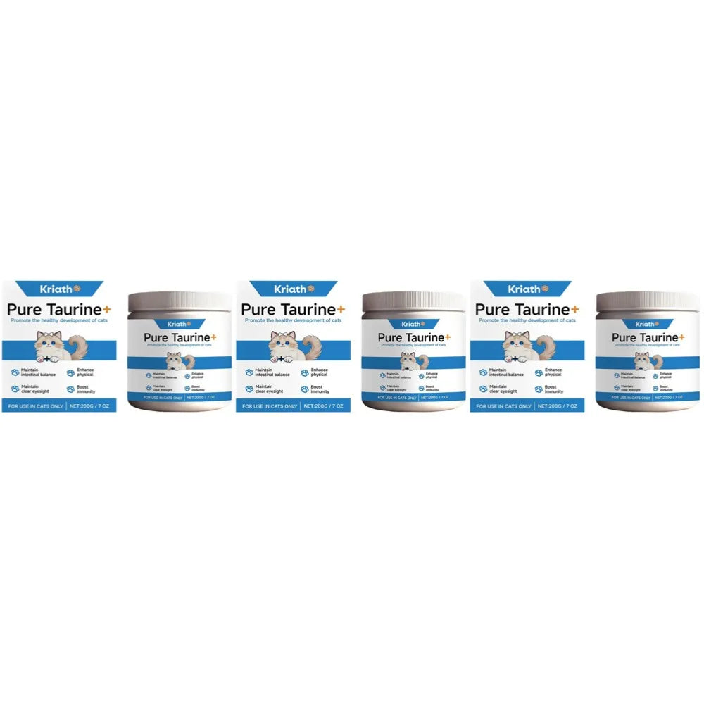 Cat Wellness Powder Supplement, 200g 99.9% Pure Taurine with Vitamin E & Zinc for Sensitive Pets SEO-Optim - Bond Well Supplies