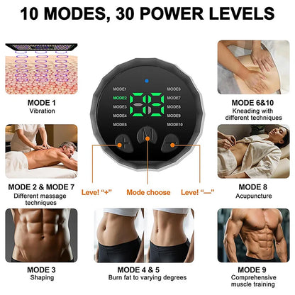 Rechargeable EMS Muscle Toning Belt, Electronic Stimulator for Abdomen, Arms & Body Training