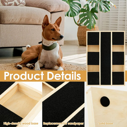 Dog Nail Scratch Pad, Non-Slip Nail File Board with Replacement Sandpaper & Built-In Treat Box for Pet Grooming - Bond Well Supplies