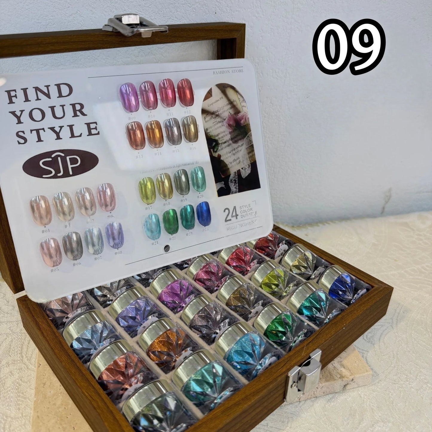 High-End Nail Art Set with 24 Mirror Powder Colors and Ultra-Fine Glitter Effects