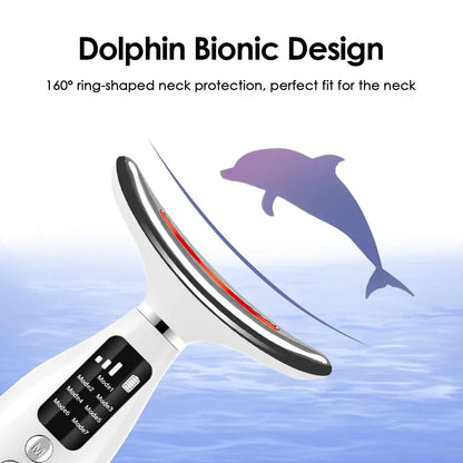 Electric Face & Neck Massager, 7-Color LED Light with Heating & Vibration Massage - Bond Well Supplies