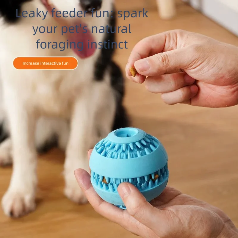 Natural Rubber Treat-Dispensing Dog Toy Ball, Interactive Chew & Teeth-Cleaning Toy for Medium Dogs - Bond Well Supplies