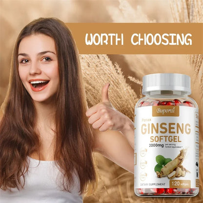 Extra Strength Red Ginseng Supplement for Men, Focus, Productivity and Stamina Support