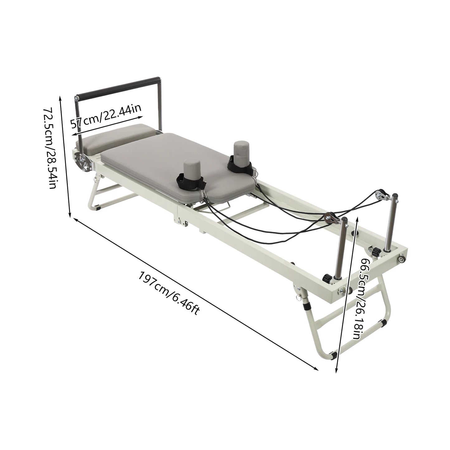 Multifunctional Foldable Pilates Reformer Machine, 120 kg Capacity, Home Yoga & Fitness Exercise Equipment