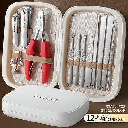 Stainless Steel Nail Clipper Set, 10-22PCS Manicure & Pedicure Tools with Portable Case - Bond Well Supplies