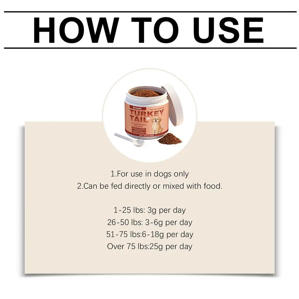 Dog Immune Support Supplement Powder, 100g Daily Wellness Formula for All Breeds - Bond Well Supplies