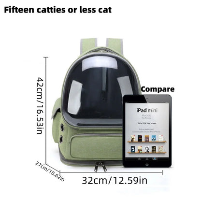Pet Carrier Backpack for Cats and Small Dogs, Breathable Transparent Travel Bag