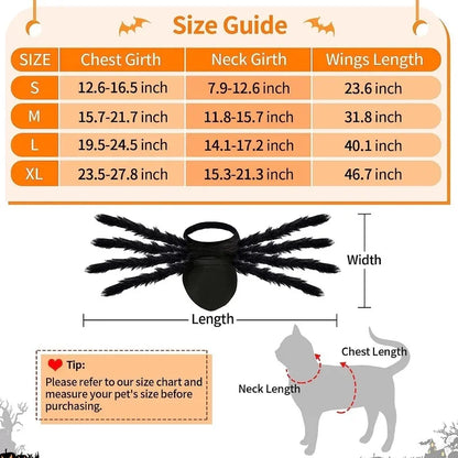 Glowing Spider Dog Halloween Costume, LED Light-Up Pet Cosplay Outfit for Halloween Parties - Bond Well Supplies
