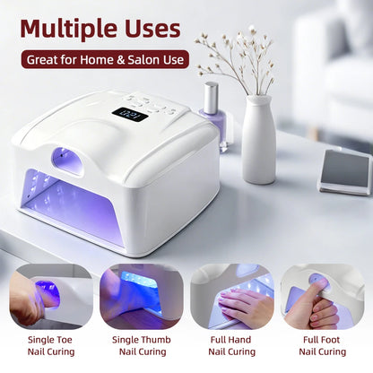 Dual-Purpose Gel Nail Curing Lamp, Fast-Drying LED Light for Hands and Feet