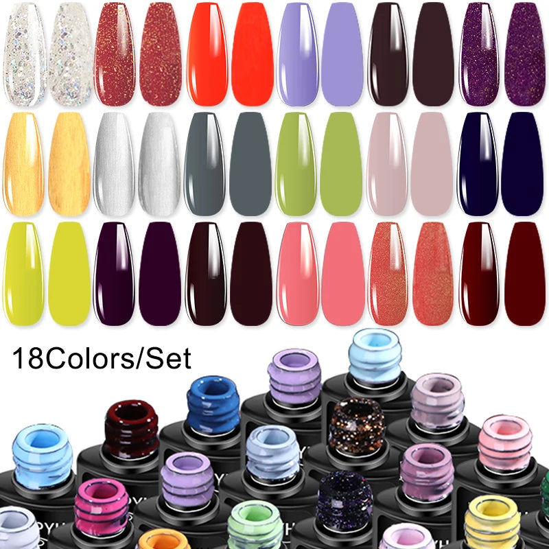 Professional Gel Nail Polish Manicure Kit, Nail Dryer, Semi-Permanent Varnish & Nail Art Decoration Set - Bond Well Supplies