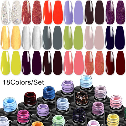 Professional Gel Nail Polish Manicure Kit, Nail Dryer, Semi-Permanent Varnish & Nail Art Decoration Set - Bond Well Supplies