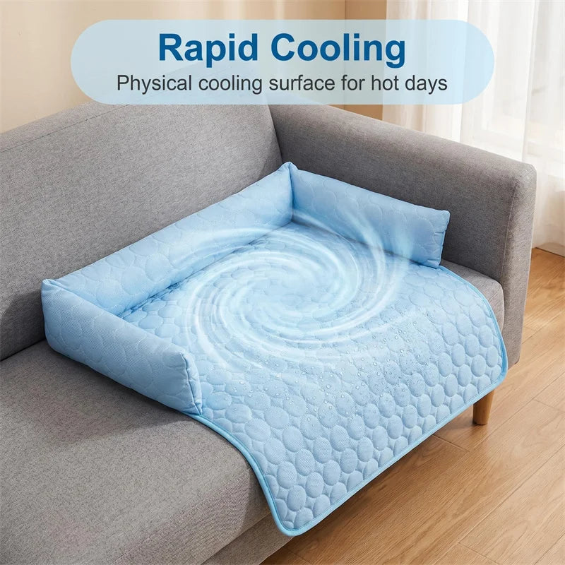 Summer Cooling Mat for Dogs and Cats, Reusable Pet Cooling Bed with Durable Fabric
