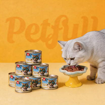 Petfull Wet Pet Food Variety Pack, Tuna, Beef, Salmon & Chicken Recipes, 170g Cans, Pack of 24