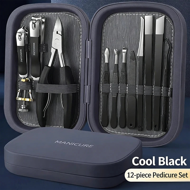 Stainless Steel Nail Clipper Set, 10-22PCS Manicure & Pedicure Tools with Portable Case - Bond Well Supplies