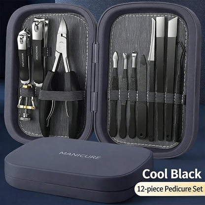 Stainless Steel Nail Clipper Set, 10-22PCS Manicure & Pedicure Tools with Portable Case - Bond Well Supplies