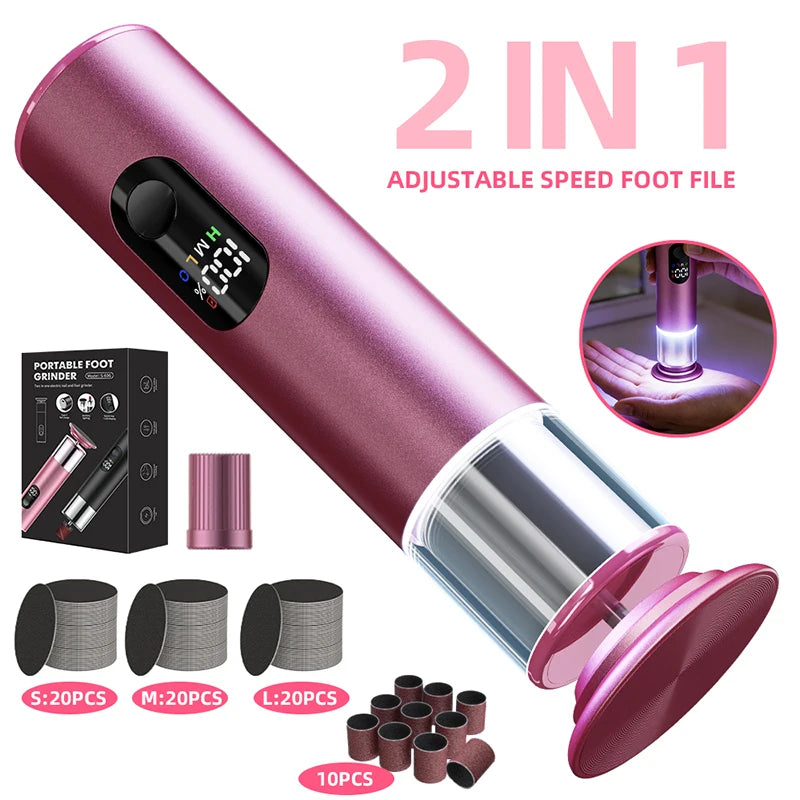 Electric Callus Remover for Feet, Rechargeable Pedicure Tool with Replacement Discs