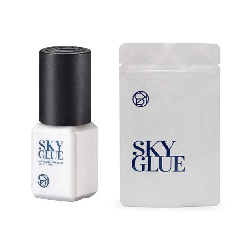 SKY Eyelash Extension Adhesive, 10 Bottles x 5ml, Black Lash Glue for Professional Makeup - Bond Well Supplies