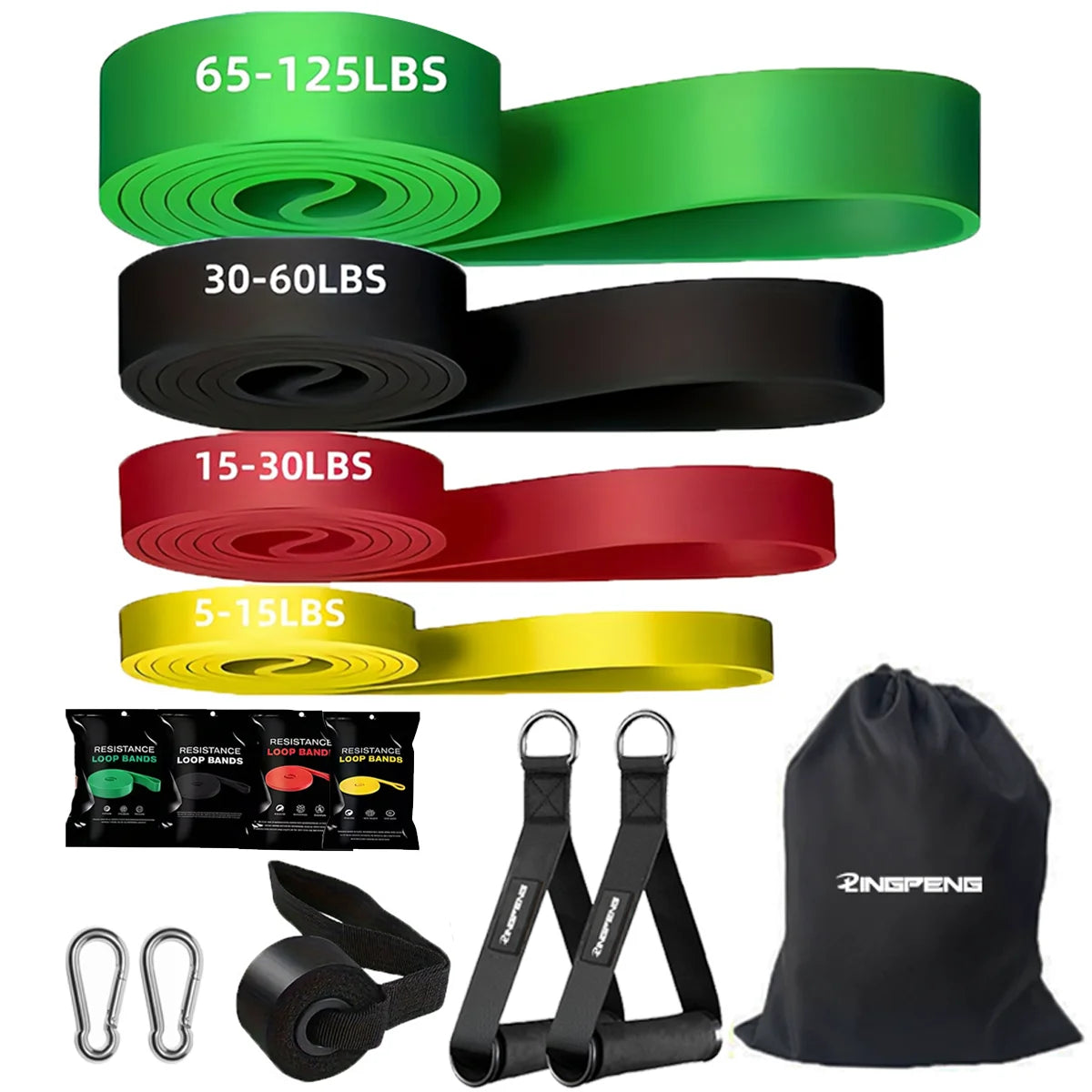 Resistance Training Bands Set, Pull-Up Assist Straps & Leg Exercise Bands for Full-Body Fitness