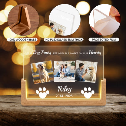 Personalized Pet Night Light, Custom Dog and Cat Photo LED Acrylic Memorial Plaque