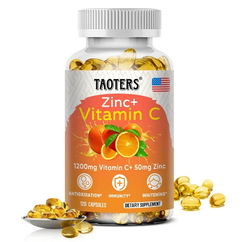 Taoters Vitamin C Zinc Supplement, High-Absorption Formula for Daily Immune, Skin & Antioxidant Wellness - Bond Well Supplies